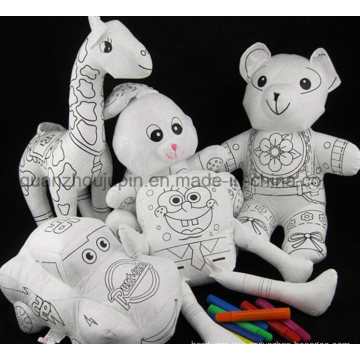 DIY Various Washable Reusable Kids Children Doodle Graffiti Blank Stuffed Doll Toy